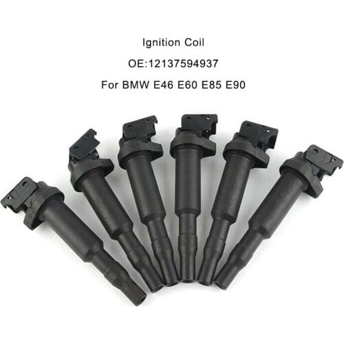6x 4x SET Direct Ignition Coils Replacement OE: 12137594937 0221504470 for BMW E82 E83 E85 E90 E92 X3 X5 Direct fit Application