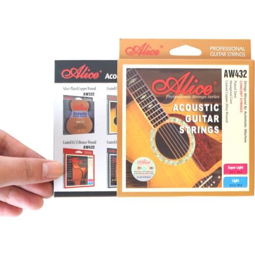 Alice AW432 1 Set Acoustic Guitar Strings 011-052, 012-053 Light,Super Light Copper Alloy Wound Anti-Rust Guitarra Parts