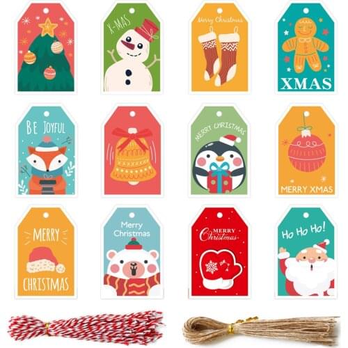 96pcs/pack Creative Christmas Tree Decoration Baking Tag Gift Tag DIY Accessories Tag Message Card Greeting Card