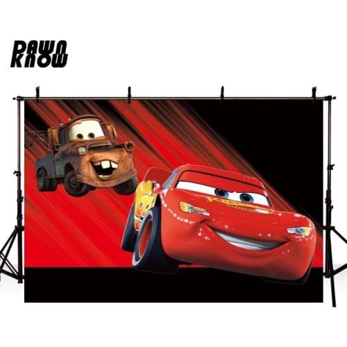 DAWNKNOW Red Car Photography Background Cartoon Backdrop Baby Children Party Planning Live Tapestry Photocall Photo Studio HG464