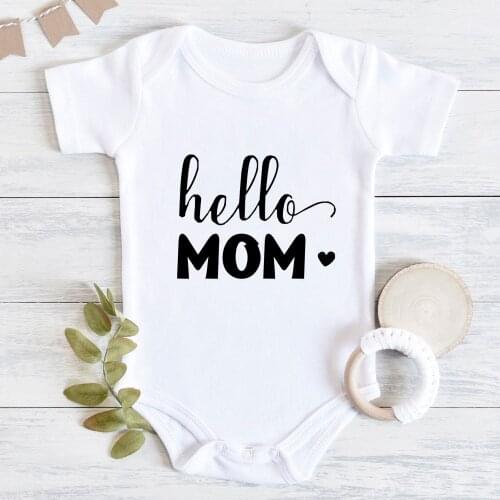 Hello Mom Dad Uncle Aunt Grandpa Grandma Twins Romper Toddler Girl Boy Clothes Short Sleeve Playsuits Newborn Baby Jumpsuits
