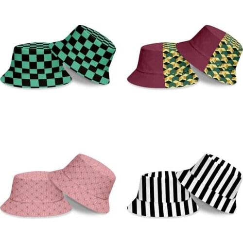 Demon Slayer Anime Kimetsu No Yaiba Cosplay Sun Protection Cartoon Fashion Fishermans Hat Summer Outdoor Sunscreen Unisex Hat