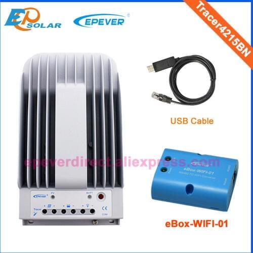 EPEVER Free Shipping Controller Tracer4215BN 40A 40amps USB cable Wifi eBOX Solar Panels 24V 1040W system MPPT Regulator