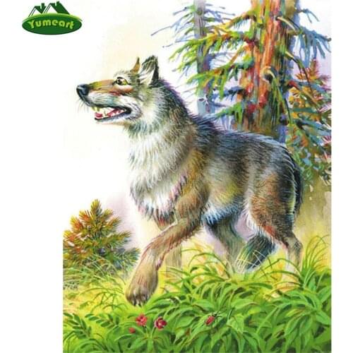 Hobbies and Crafts 5D Diy Diamond Embroidery Husky Dog Tree Mosaic Full Square Watercolor Cross Stitch Diamond Painting Wall Art