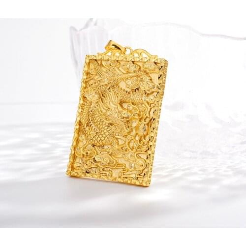 Exquisite Gold 14K Pendant for Mens Wedding Anniversary Jewelry Delicate 3D Dragon Necklace Pendant for Man Male Birhday Gifts