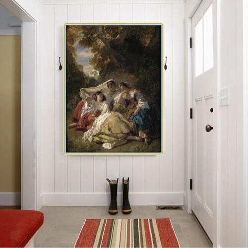 Citon Winterhalter《La Siesta》Canvas Art Oil painting Artwork Poster Picture Wall Decor Modern Home Living room Decoration