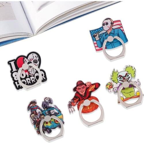 20pcs/lot BH1639 Horror Movie Ghost Clown Universal Mobile Phone Ring Stand Anti-drop Ring Buckle Lazy Bracket Phone Accessories