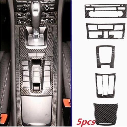 Fit For Porsche 718 911 2012-2019 Dry Carbon Fiber 5-Piece Set Central Control Switch Panel Set-Storage Box With Cover