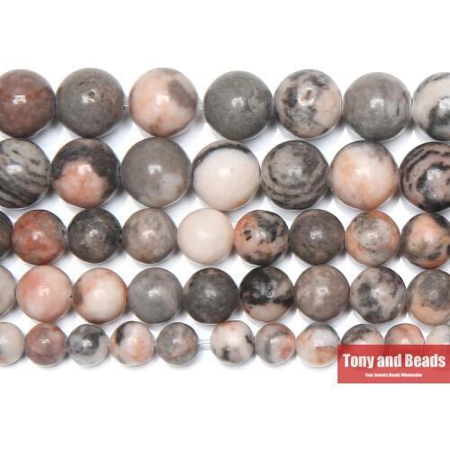 Natural Stone Pink Zebra Jaspers Round Loose Beads 15" Strand 6 8 10 12MM Pick Size For Jewelry Making