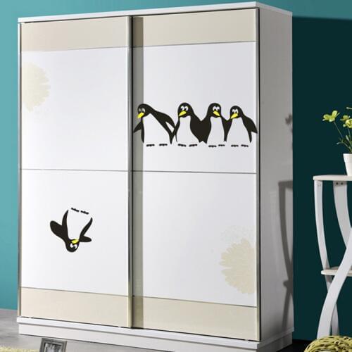 Cartoon Funny Penguins Wall Sticker kids Childrens room Fridge Decoration poster Mural art Decals DIY stickers for Home Decor