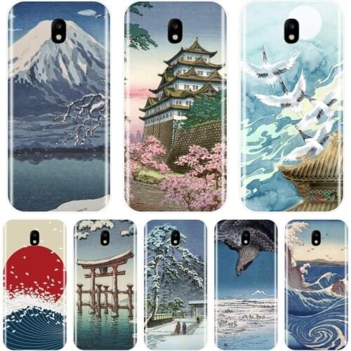 Soft Phone Case Silicone For Samsung Galaxy J4 J6 J8 Plus 2018 J2 J5 J7 Prime J3 J5 J7 2015 2016 2017 Japanese Art Back Cover