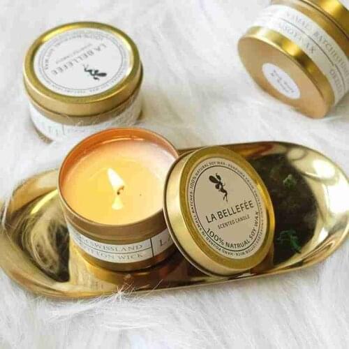 Natural Soy Wax Scented Tin Candle Aromatherapy Candles Wedding Gift Festival Party Home Decoration Scented Soy Candles