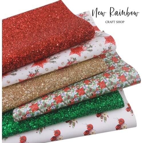 New Rainbow Christmas Collection Faux Leatherette Perfect For Making Hairbows, Clips, Earrings, Accessories, DIY Crafts, Cricut