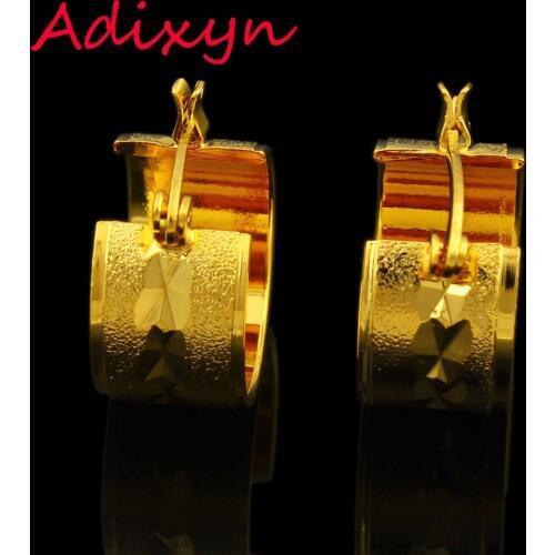 New Trendy Gold Earrings For Women Girls Gold Color Hoop Earring Jewelry African/India/Ethiopia/Nigeria/Kenya/Arabic Items