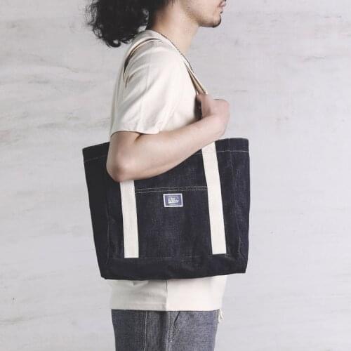 STD-01 Size 42 * 35 *11cm 16.5oz Thick Raw Denim Super Top Quality Heavy Durable Vintage Tote Bag