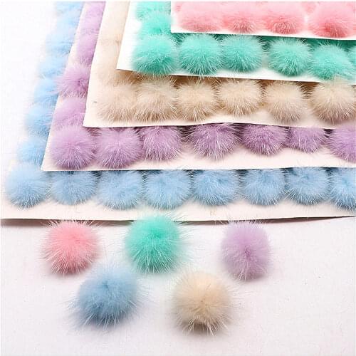 3cm Pompon Pompom Soft Mink Fur Pom Poms For Women Kids Winter Dress Hats Shoes Caps Ring Keychain Accessories Hairball 10pcs