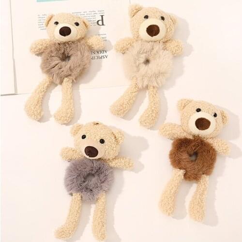 New Cute Plush Bear Hair Rope Fashion Simple Ladies Curly Hair Girls Elastic Hair Band Hair Tie Ponytail Hair Accessories SSY164