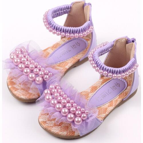 ULKNN Girls sandals 2020 summer new childrens princess shoes 1-3 years old 9 baby sandals little girls dance shoes white