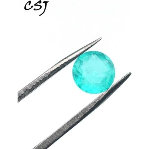 CSJ Created Paraiba Tourmaline Loose Gemstone Round Cut For Diy Fine Jewelry 925 Silver Mounting Color Change Stone