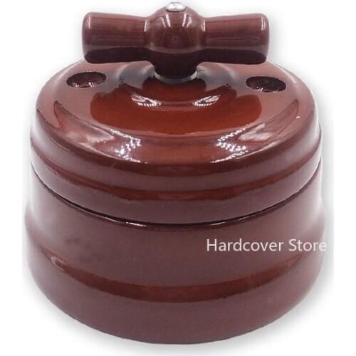 Home Improvement High Quality European Ceramic Knob Switch Wall Light Switch Socket Black White Brown