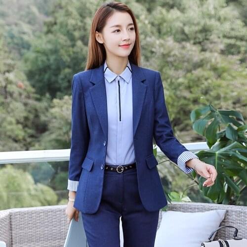 Spring new Blazers Suits professional suit fashion temperament OL Pant Suits Two Piece Sets business suit interview work clothes