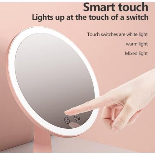 Makeup Vanity Mirror With Lights Bluetooth Music Multi-Function Makeup Mirror LED Touch Luminous Makeup Table Mirror Adjustable