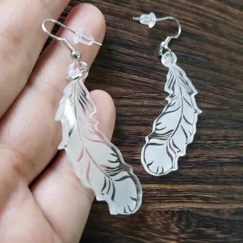Women Punk Earrings Feather Pandent Earrings Charm Hip Hop Girls Gift Cute Stud acrylic jewelry Evening Party Earring