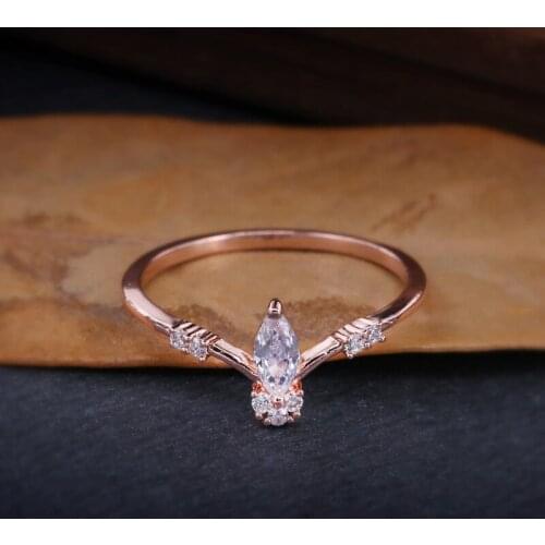 Garilina Wholesale white cubic zirconia rose gold Ring Stone Fashion Ring for Female AR2294