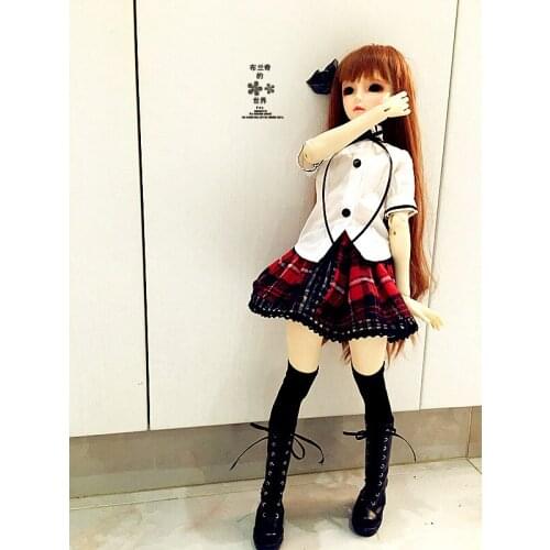 1/6 1/4 1/3 BJD School uniform shirt+Plaid skirt for SD clothing BJD doll accessories,Not included doll,shoes,wig,accessories