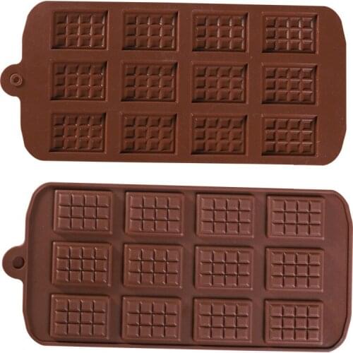 1PC Silicone Mold 12 Cells Chocolate Mold Fondant Patisserie Candy Bar Mould Cake Mode Decoration Kitchen Baking Accessories