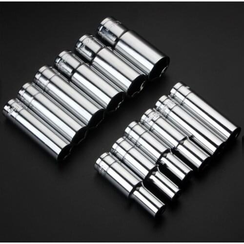 1pc 1/2 Inch Drive Hex Deep Socket Wrench Head For Ratchet 8-32mm Hexagon 6 Point Sleeve Tool Auto Repair Hand Tool