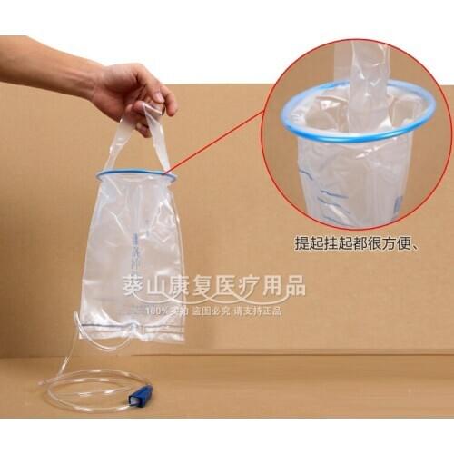 10pcs 1000ml enema bag disposable intestinal irrigation in vitro drainage bag medical transparent plastic bag