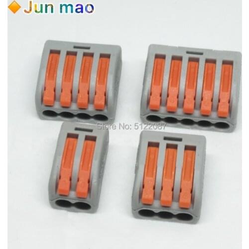 10PCS 222-412 PCT-212 PCT-213 PCT-214 PCT-215 Wire Connector Conductor Terminal Block PCT 2PIN 3PIN 4PIN 5PIN Grey Connector 2w