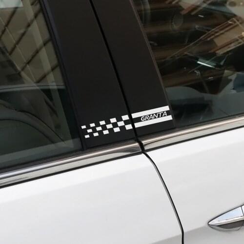 2PCS Car Stickers For Lada Granta Car Column Window B Pillars Auto Sticker Trim Covers External Decorative Decal Car Accessories