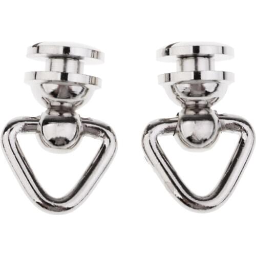 2 Pieces Ball Post with Triangle Ring Rivet Stud Round Head Screw Back for Leather Craft