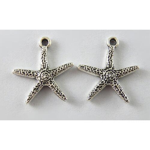 GraceAngie 25PCS Antique Small Metal Starfish Model Jewelry Making Accessory Charms Necklace Handmade Crafts