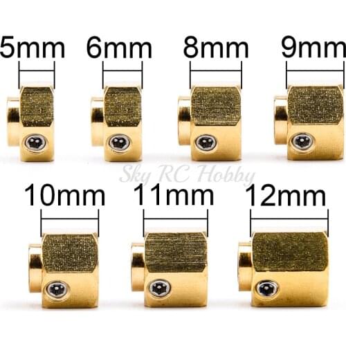 4pcs/lot Heavier Brass 12MM Wheel Hex Extended Adapter 5/6/8/9/10/12mm for Traxxas TRX-4 Scale Trail Axial SCX10 RC 1/10 Crawler