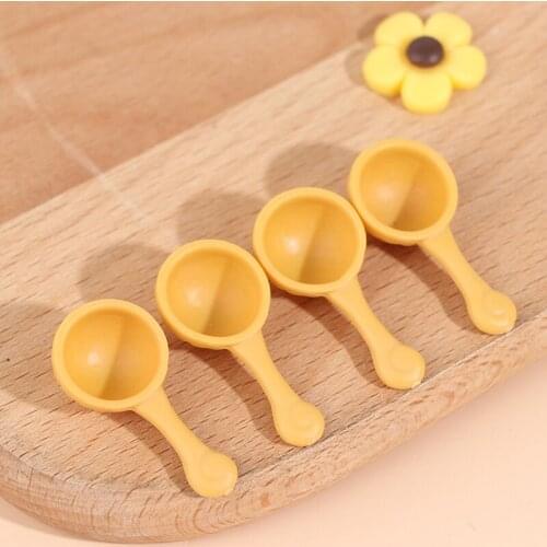 4Pcs Mini Spoon Dollhouse Miniature Spoon Kitchenware Tableware Doll Kitchen Toy