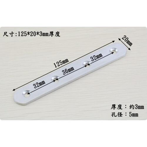 4pcs thickened stainless steel fixed straight plate connection code planar plank reinforcement steel sheet 180 degree Angle code