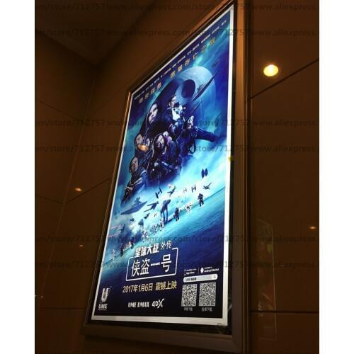 5PCS 24"x36" Home Theater Indoor Wall Mounted Aluminum Snap Frame LED Movie Poster Light Box for Cinema