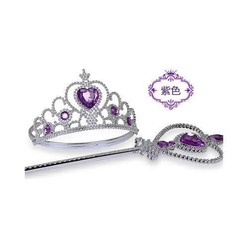 Princess Dress Accessories Crown Magic Wand Blue Gloves Silver Brown Braids