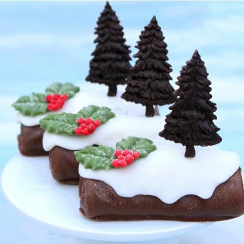 Aouke Christmas series holly leaf shape silicone mold chocolate cake mold soft clay candy clay tool