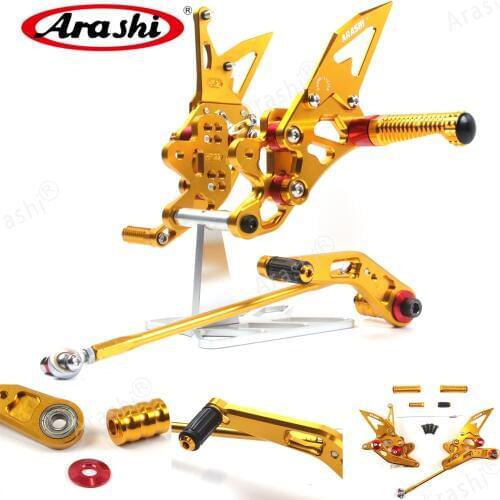 Arashi CNC Adjustable Footrests For SUZUKI GSX-R GSX R 600 750 2006 - 2010 Motorcycle Rearset Foot Pegs GSX600R 2007 2008 2009