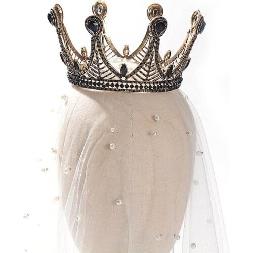 Baroque Crown Princess Hair Loop Luxurious Rhinestone Decor Temperament Birthday Bridal Wedding Hair Accessories BH