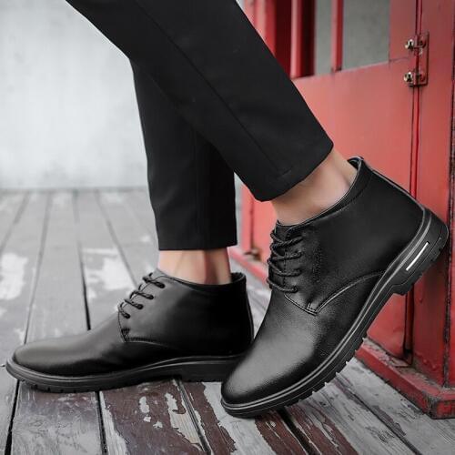 Big Size 38-47 Winter Men Boots Mens Leather Shoes Luxury Brand Men Gentleman Boots Mocassins Casual Shoes Fashion Driving Shoes