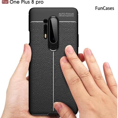 Lychee Skin Pattern Flip Cases For Oneplus 8 Fundas Protection Mirror Cover sFor Movil OnePlus telefon 1+8 Pro Soft TPU Shell