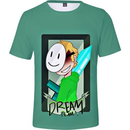 Dreamwastaken Kids T-shirt Cute Tops Graphic Tees Boys/girls 3D T Shirt Funny Tshirt Children Clothes Dream Smp Cosplay Costume