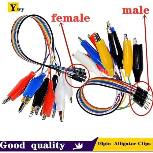 20cm/30cm 10pin Double-end Alligator Clips jump Wire Male Female Crocodile Clip Test Lead Jumper Wire Line Cable DIY Connection