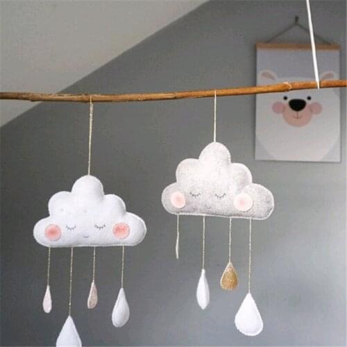Clouds and Raindrops Felt Pendants Childrens Room Tent Pendants Home Decoration Non-woven Decoration Photo Props Baby Shower