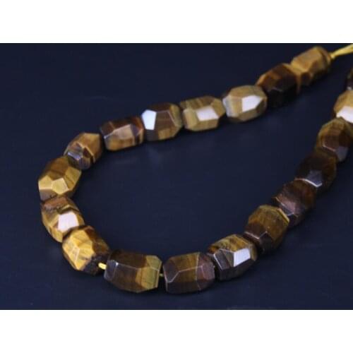 15.5"/strand Faceted Yellow Tiger Eye Stone Freeform Nugget Pendant Loose Beads,Cut Natural Gems Jades Bracelat Jewelry Making